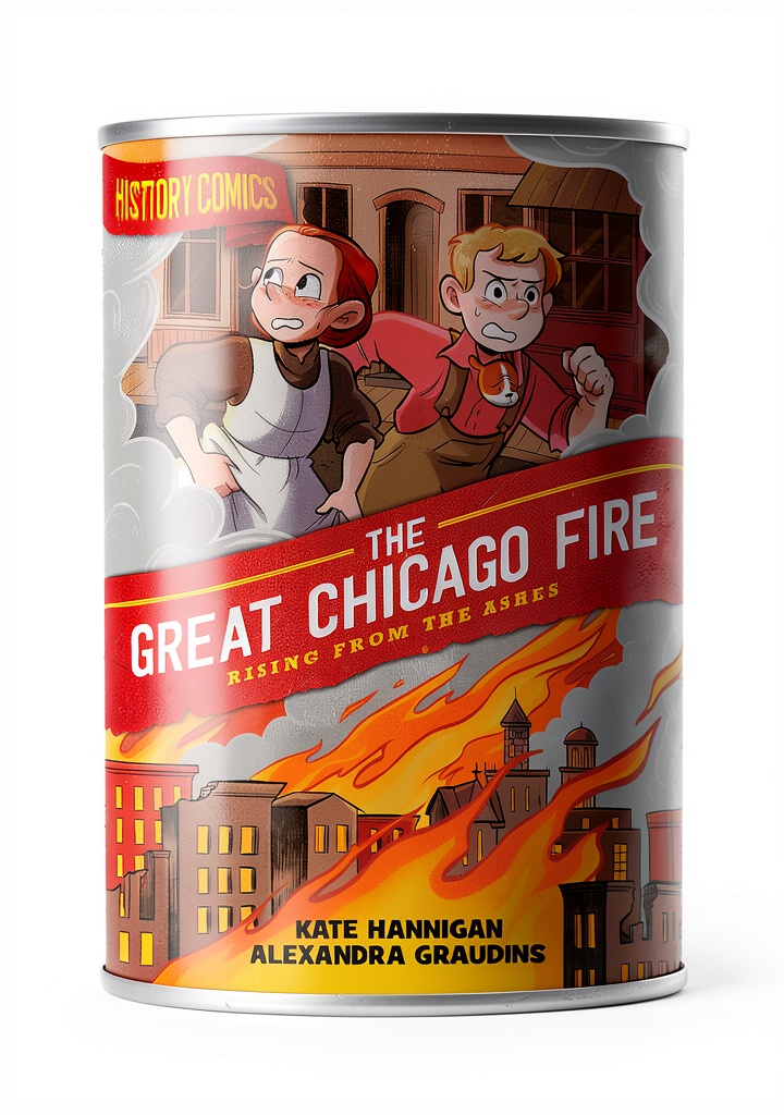 Illustrated History Comics First Second on a wooden desk in a classroom setting