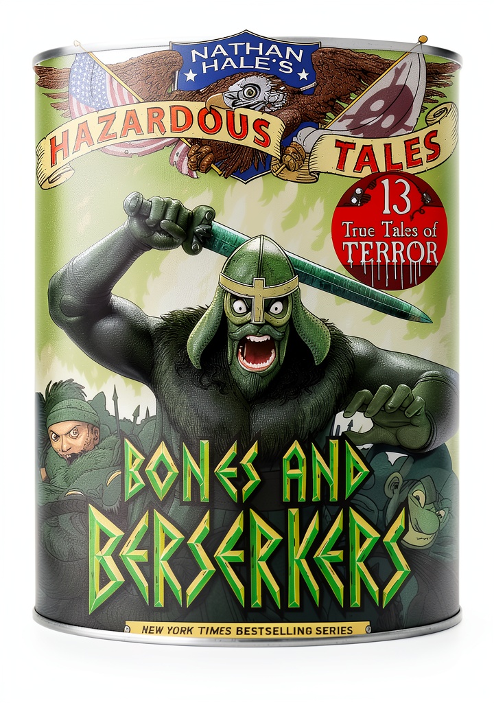 Nathan Hale Hazardous Tales comic series displayed on a Kindle Paperwhite beside a school desk