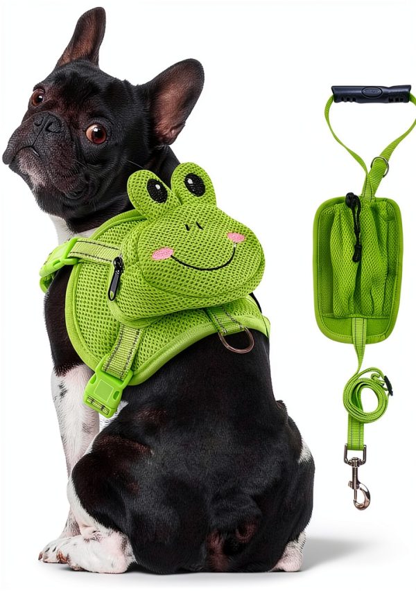 OUOBOB Dog Backpack Harness Breathable Mesh Design-0