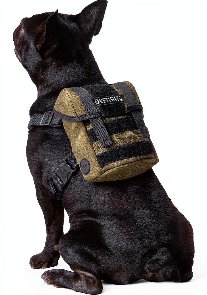 OneTigris Green Nylon Adjustable dog backpack unboxed on a wooden table