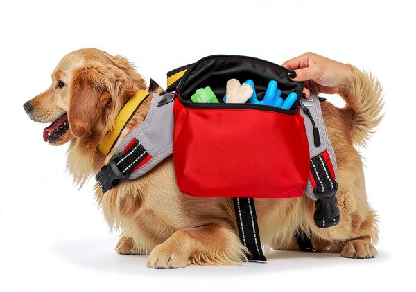 DENTRUN Dog Backpack Waterproof Red Hiking-1
