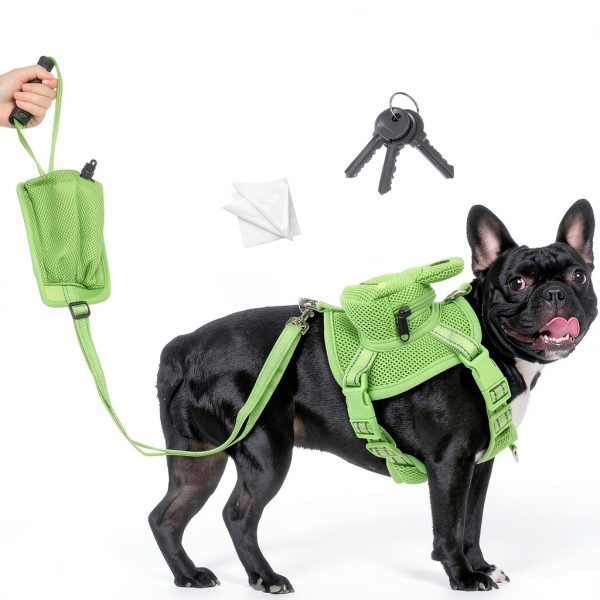 OUOBOB Dog Backpack Harness Breathable Mesh Design-4