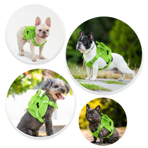 OUOBOB Dog Backpack Harness Breathable Mesh Design-6