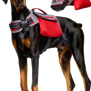 DENTRUN Dog Backpack Waterproof Red Hiking-0