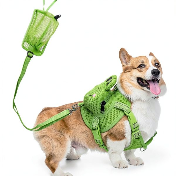 OUOBOB Dog Backpack Harness Breathable Mesh Design-5