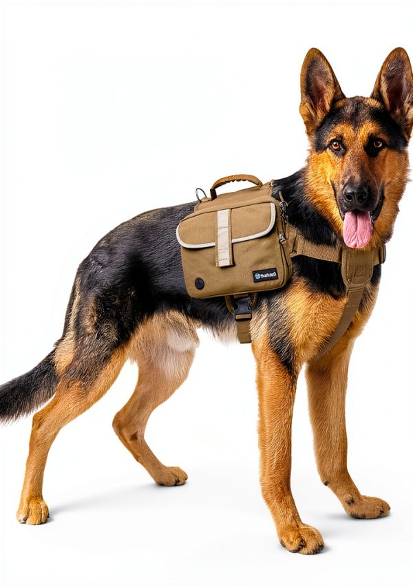 PetAmi Dog Backpack Medium Adjustable Canvas with Reflective Stripes-6