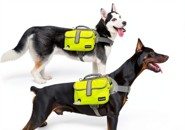 Dog Backpack PetAmi Adjustable Nylon Pack Large Olive Canvas-5