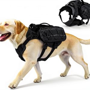 AOKOWN Dog Hiking Backpack with Reflective Trim Water Bottle Pocket-0