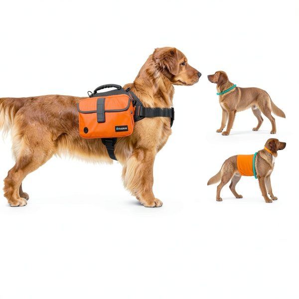 Dog Backpack PetAmi Adjustable Nylon Pack Large Olive Canvas-3