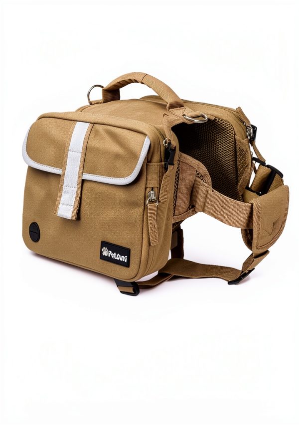 PetAmi Dog Backpack Medium Adjustable Canvas with Reflective Stripes-1