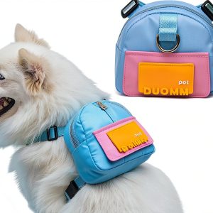 Dog Backpack Chest Strap xinfengge Adjustable Vest with Poop Bag-0