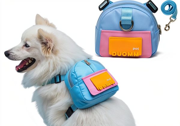 Dog Backpack Chest Strap xinfengge Adjustable Vest with Poop Bag-0