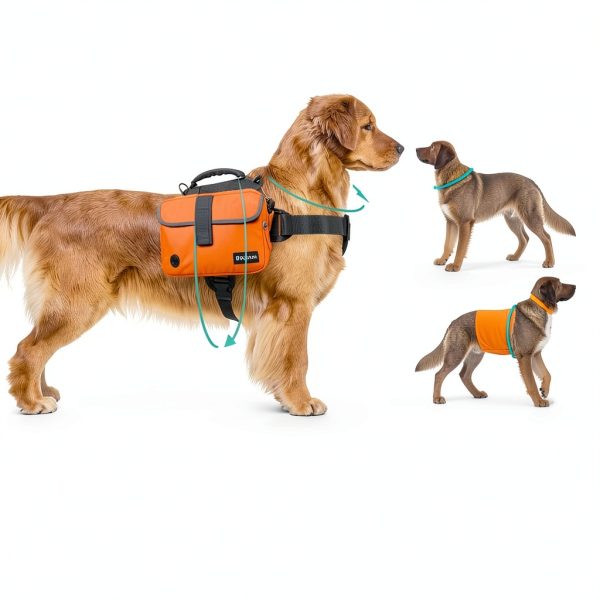 PetAmi Dog Backpack Medium Adjustable Canvas with Reflective Stripes-3