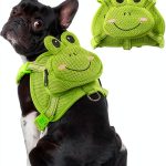 OUOBOB Dog Harness Backpack Medium Green Frog Mesh Adjustable for-0