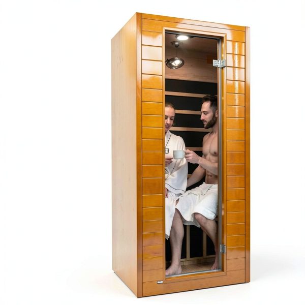 Infrared Sauna Room RESTISLAnd Near Zero EMF Hemlock Wood 2 Person-4