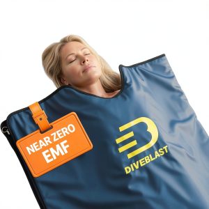 Near Zero EMF Far Infrared Sauna Blanket by Diveblast Blue 71×35.6″-0