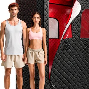 Infrared Sauna 2-Person Box by iTHERAU with Red Light & Steamers-0