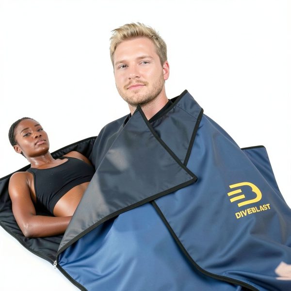 Near Zero EMF Far Infrared Sauna Blanket by Diveblast Blue 71×35.6″-4