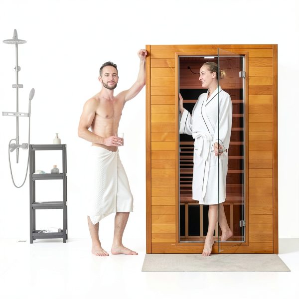 Infrared Sauna Room RESTISLAnd Near Zero EMF Hemlock Wood 2 Person-6