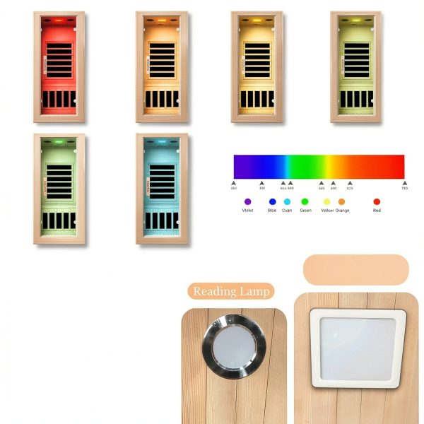 Homsido Infrared Home Sauna 1 Person Hemlock Dry Sauna Low EMF 1200W-2