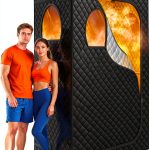Home Sauna Portable Gozuna Large 2-Person Steam Tent 71x49x35 in Black-0