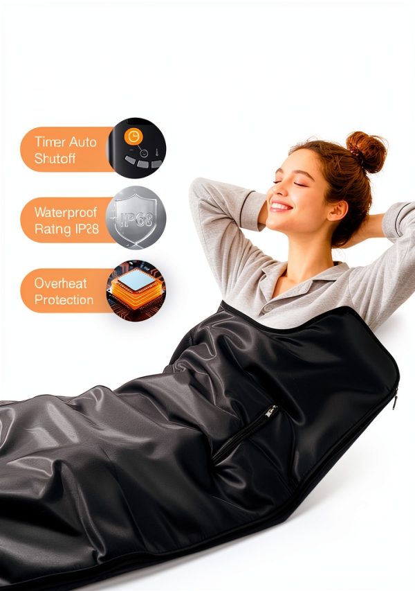 Portable Sauna Blanket noerishia Double Spiral Black 6ft x 2.6ft-6