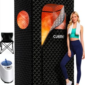 Portable Steam Sauna for Home with 3L 1200W Steamer, 9-Level Remote Control, Foldable Chair & Extra-Large Tent (2.6’ x 2.6’ x 5.9’) – Personal Sauna Box for Relaxation and Comfort-0