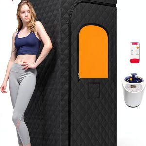 Portable Steam Sauna for Home,Sauna Box with 9-level Heating,0-99 minute timer,Personal Sauna Tent for Home with 2.6L 1000W Steam Steamer,Remote Control,Folding Chair.Relax and Healthy at Home Sauna-0