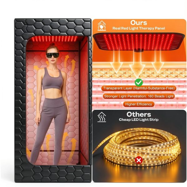 Infrared Sauna Box bsdonte 160 LED Red Light Portable-2