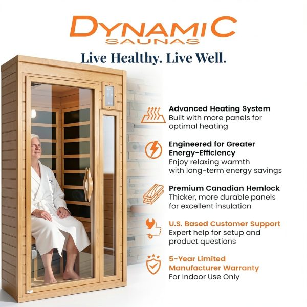 Dynamic Saunas low EMF Sauna with Red Light & Bluetooth-1