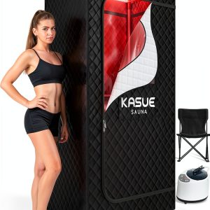 Portable Infrared Sauna, Steam Sauna Box with XL Steamer, 5-Layer Waterproof & Heat Insulation for Relaxation, Detoxification, Muscle Pain Relief Indoor & Outdoor(Obsidian Black)-0