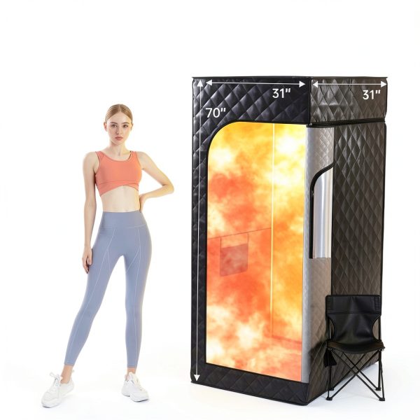 Portable Steam Sauna for Home,Sauna Box with 9-level Heating,0-99 minute timer,Personal Sauna Tent for Home with 2.6L 1000W Steam Steamer,Remote Control,Folding Chair.Relax and Healthy at Home Sauna-2