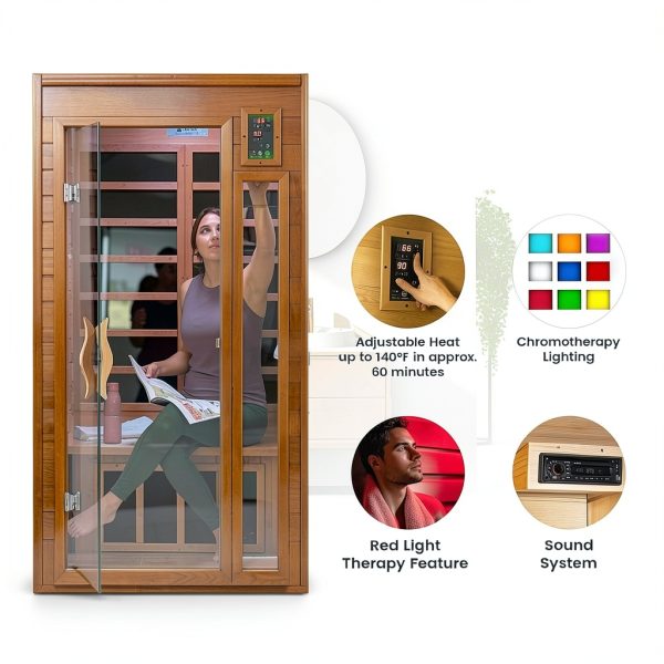 Dynamic Saunas low EMF Sauna with Red Light & Bluetooth-6